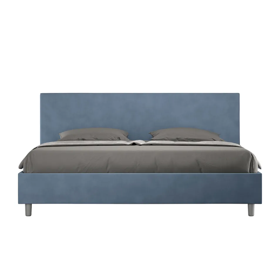 Double Bed 180x200 cm with Microfiber Headboard Made in Italy - Pallone Viadurini
