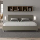 Double Bed 180x200 cm with Faux Leather Headboard Made in Italy - Pallone Viadurini