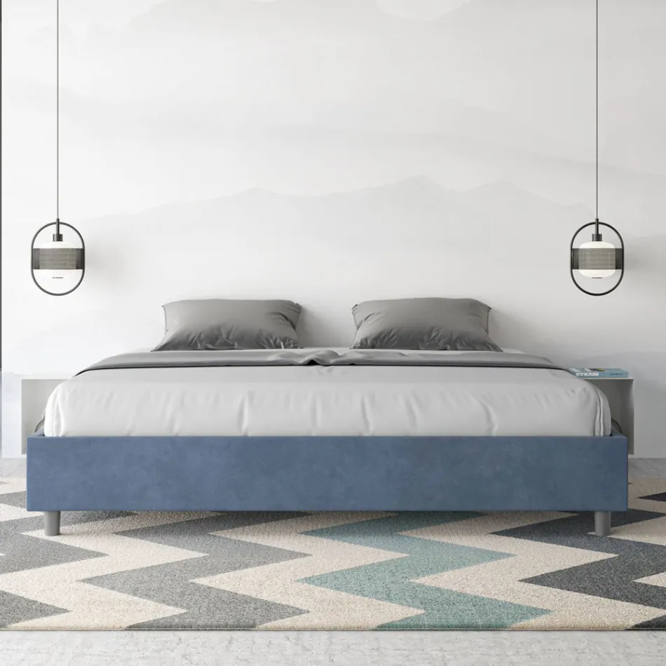 Double Bed 190x200 cm Covered in Microfiber Made in Italy - Athlete Viadurini