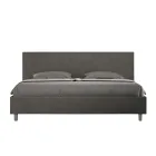 Double Bed 200x200 cm with Microfiber Headboard Made in Italy - Pallone Viadurini