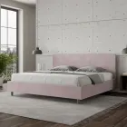 Double Bed 200x200 cm with Microfiber Headboard Made in Italy - Pallone Viadurini