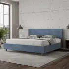 Double Bed 200x200 cm with Microfiber Headboard Made in Italy - Pallone Viadurini