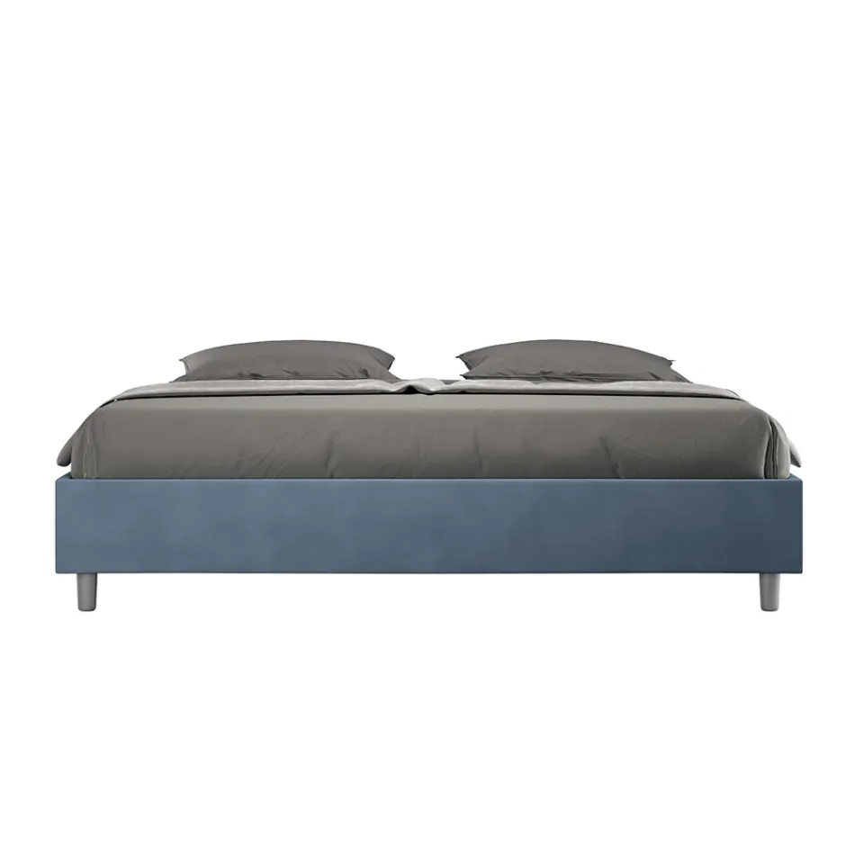Double Bed 200x200 cm Covered in Microfiber Made in Italy - Athlete Viadurini