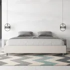 200x200 cm Double Bed Upholstered in Faux Leather Made in Italy - Athlete Viadurini