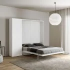 Vertical Foldaway Double Bed with Column - Magicompare Viadurini