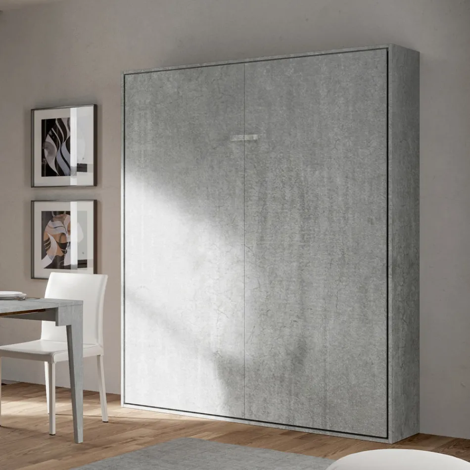 Vertical Foldaway Double Bed in Different Finishes - Magicompare Viadurini