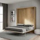 Vertical Foldaway Double Bed in Different Finishes - Magicompare Viadurini
