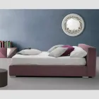 Low Double Bed with Fabric or Eco-Leather Box Made in Italy - Soraia Viadurini