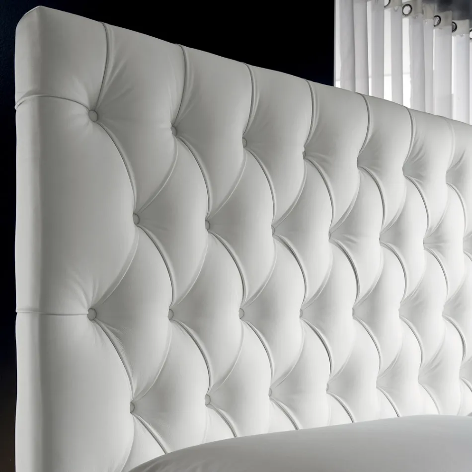 Capitonné Double Bed with Optional Storage Made in Italy - Sciocco Viadurini