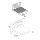 Capitonné Double Bed with Optional Storage Made in Italy - Sciocco Viadurini
