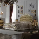 Classic and Sumptuous Double Bed in Iron and Leather Made in Italy - Laki Viadurini