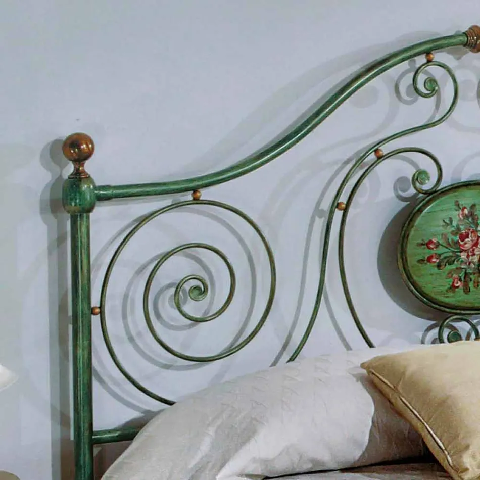 Classic double bed with wrought iron decoration Rachael Viadurini