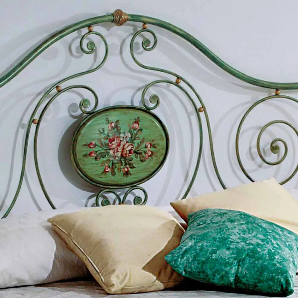 Classic double bed with wrought iron decoration Rachael Viadurini