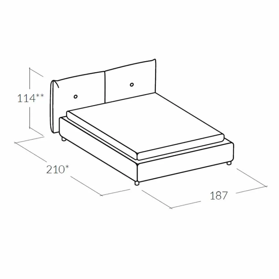 Double bed with lifting box 160x190 / 200 cm Nina Viadurini