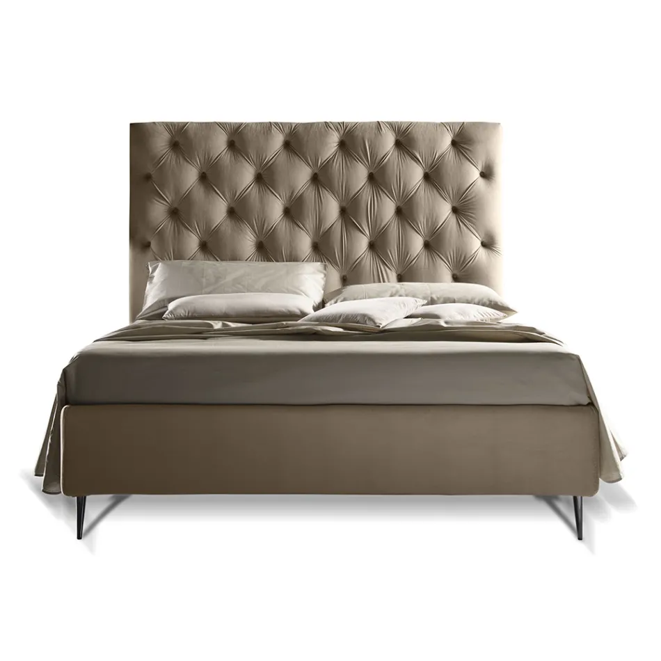 Double bed with storage box and base 160x190 Made in Italy - Sallie Viadurini