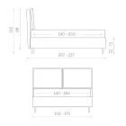 Double bed with storage box Made in Italy - Ernesta Viadurini