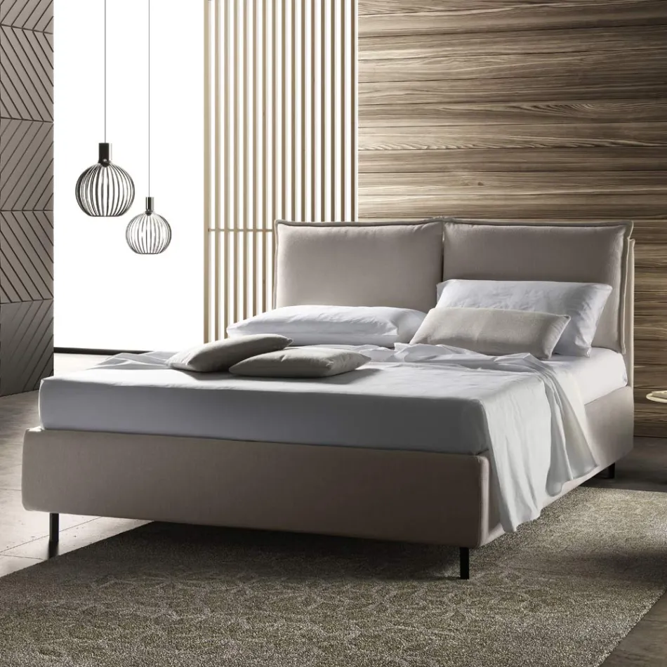 Double bed with storage box Made in Italy - Ernesta Viadurini