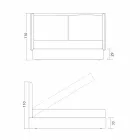 Double bed with storage unit, modern design, Kate by Bolzan Viadurini