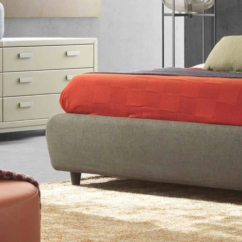 Double bed with storage unit, modern design, Kate by Bolzan Viadurini