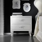 Double Bed with Optional Storage, 2 Bedside Tables and Mattress - Fiuto Viadurini