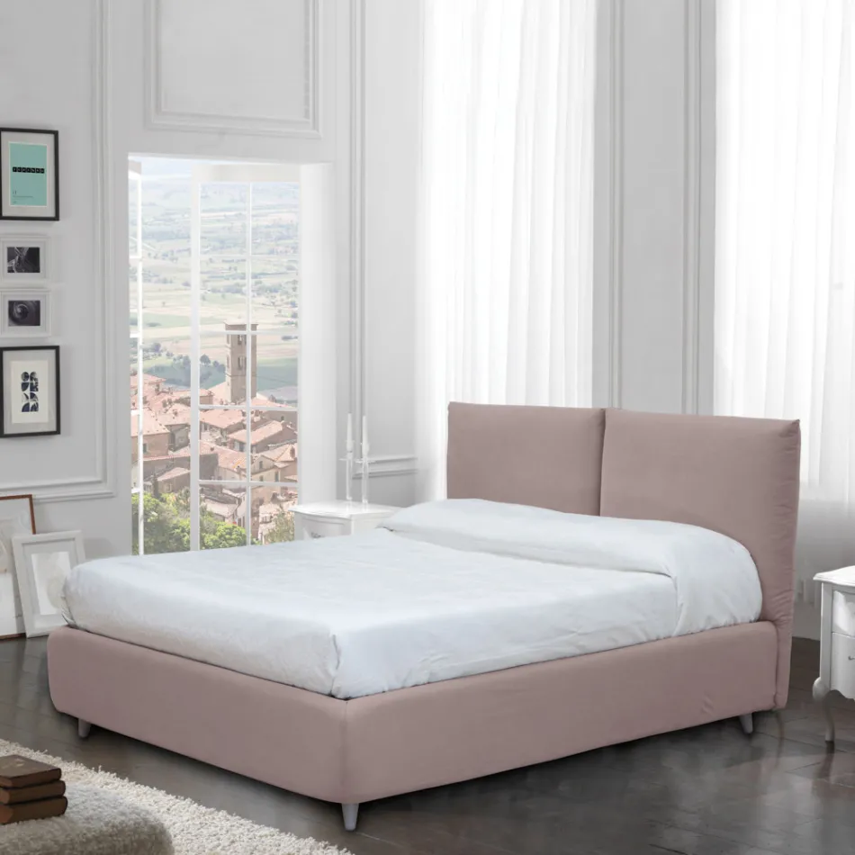 Double Bed with Optional Storage and Feet Made in Italy - Birba Viadurini