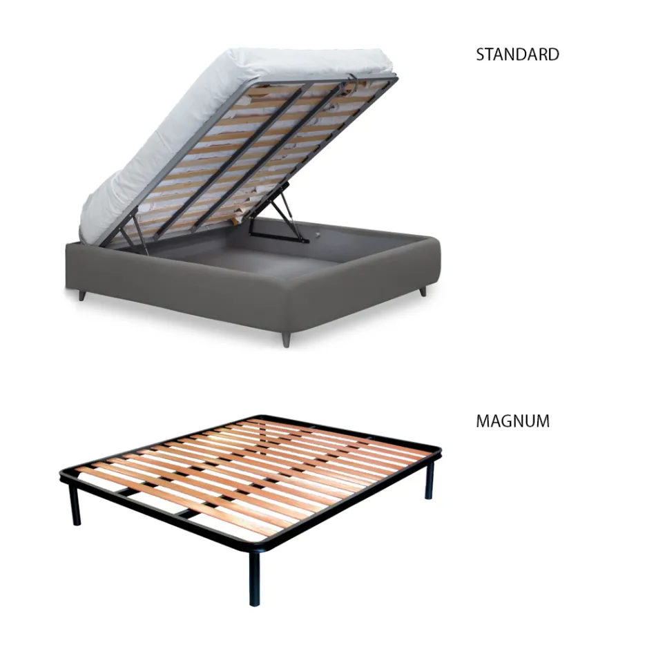 Double Bed with Optional Storage and Feet Made in Italy - Birba Viadurini