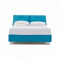 Double Bed with Container Covered in Fabric Made in Italy - Renato