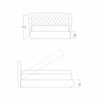 Double bed with container covered in Selene Bolzan fabric Viadurini