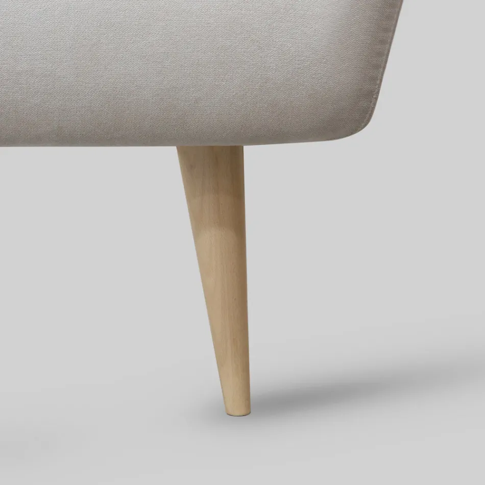 Double bed with padded bed frame and iron headboard - Nebbia Viadurini