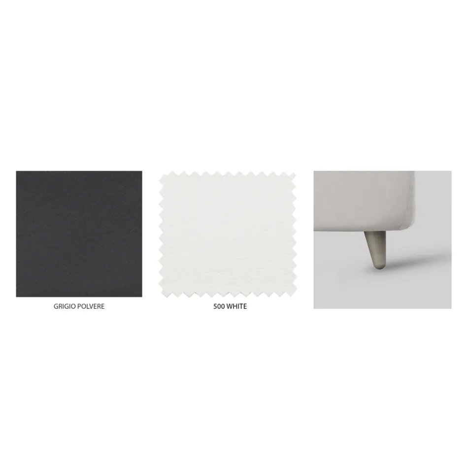 Double bed with upholstered bed frame in different finishes Made in Italy - Design Viadurini