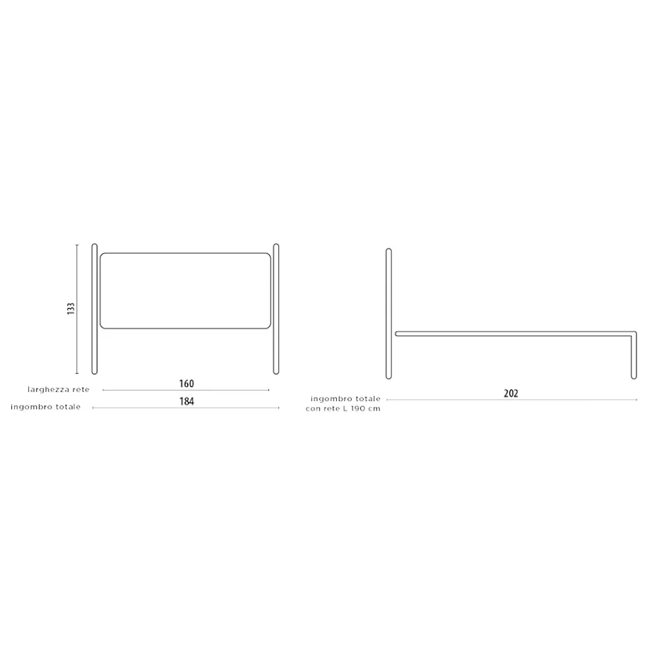 Double bed with iron bed frame Made in Italy - Shadow Viadurini