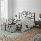 Double bed with coordinated iron footboard Made in Italy - Penny Viadurini