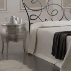 Double bed with footboard, mattress, pillows and 2 bedside tables - Lampo Viadurini