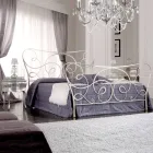 Double bed with footboard, mattress, pillows and 2 bedside tables - Lampo Viadurini
