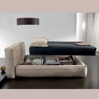 Double bed with optional bed base and storage unit Made in Italy - Ribelle Viadurini