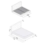 Double Bed with Wooden Structure Covered in Polyurethane - Overturned Viadurini