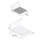 Double Bed with Wooden Structure Covered in Polyurethane - Overturned Viadurini