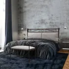 Double bed with headboard and iron bed frame Made in Italy - Paste Viadurini