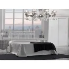 Double bed with headboard and iron bed frame Made in Italy - Paste Viadurini