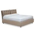 Double bed with padded headboard and feet Made in Italy - Aaron Viadurini