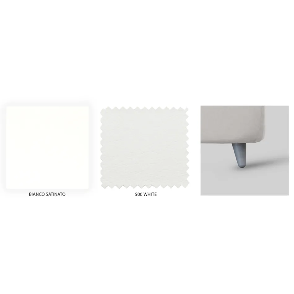 Double bed with iron headboard and padded bed frame Made in Italy - Kenzo Viadurini