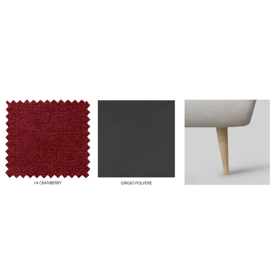 Double bed with iron headboard and padded bed frame Made in Italy - Kenzo Viadurini