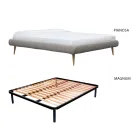 Double bed with iron headboard and padded bed frame Made in Italy - Kenzo Viadurini