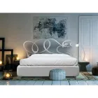 Double bed with iron headboard and padded bed frame Made in Italy - Kenzo Viadurini