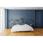 Double bed with tubular iron headboard Made in Italy - Kenzo Viadurini