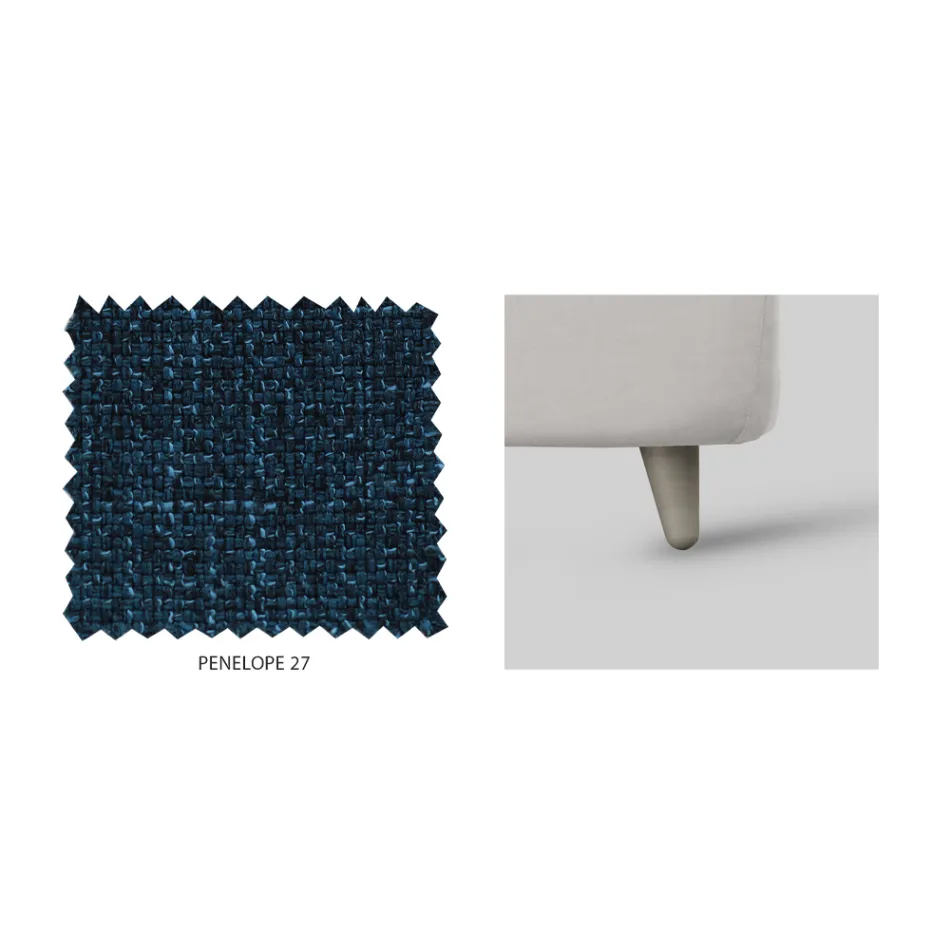 Double bed with upholstered headboard in Made in Italy fabric - Fulmine Viadurini