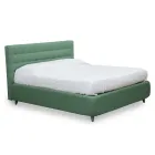 Double bed with headboard in eco-leather or fabric Made in Italy - Buddy Viadurini