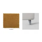 Double bed with headboard in eco-leather or fabric Made in Italy - Buddy Viadurini