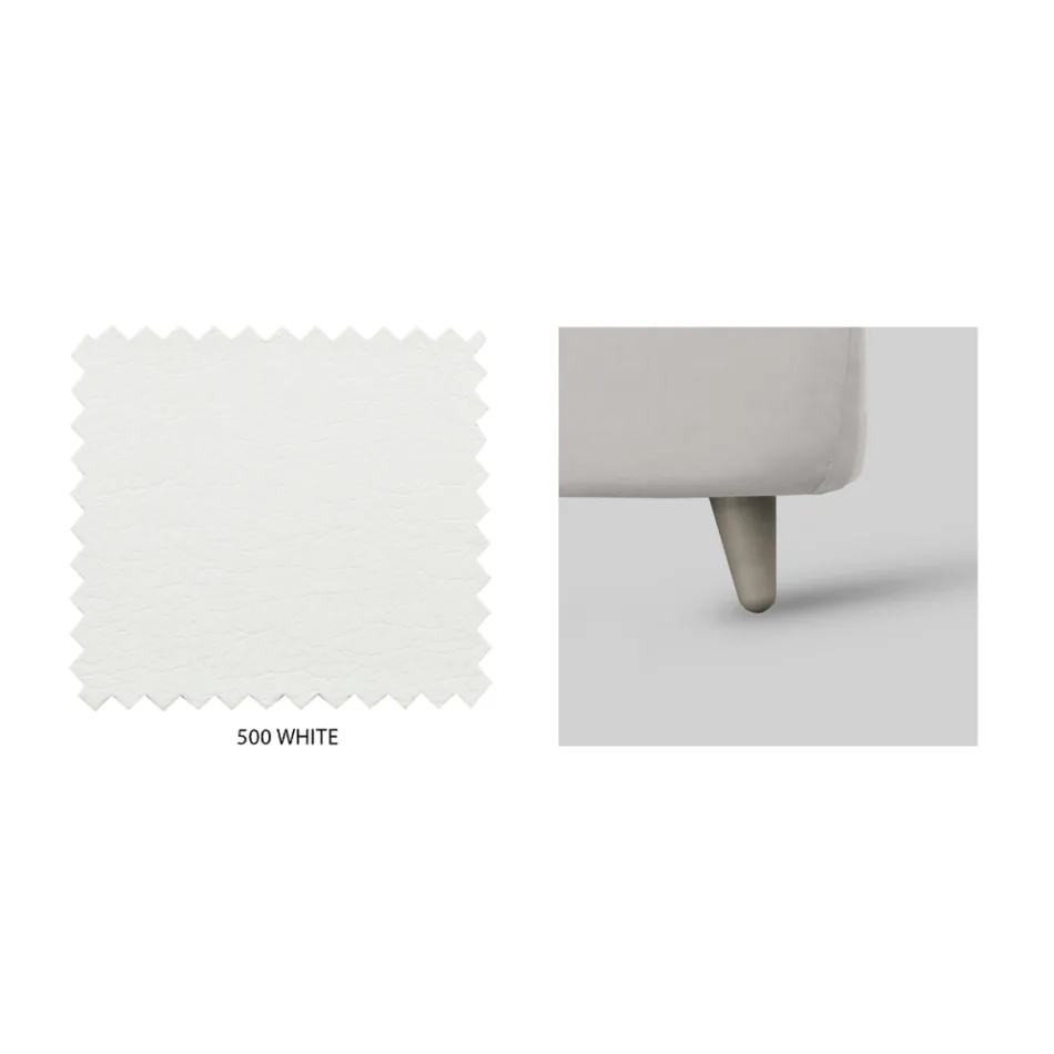 Double bed with headboard in eco-leather or fabric Made in Italy - Buddy Viadurini