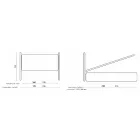 Double bed with headboard in eco-leather or fabric Made in Italy - Buddy Viadurini